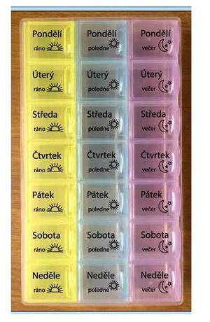 Dávkovač na léky TORO 7 dní, ráno/poledne/več...