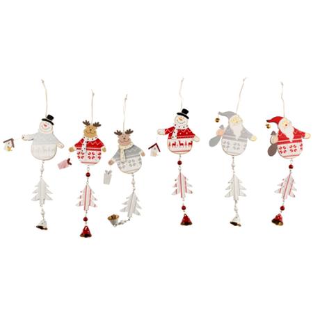 Dřevěná vánoční ozdoba se zvonečkem 15cm